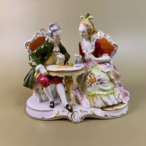 Vintage Dresden-Style Porcelain Figurine | Rococo Couple | Hand Painted